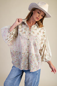 Flower Shop Button Up Top
