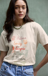 Z Supply Cocktails Boyfriend Tee Sea Salt