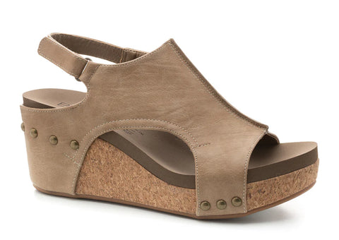 Corkys Carley Wedge in Taupe Smooth