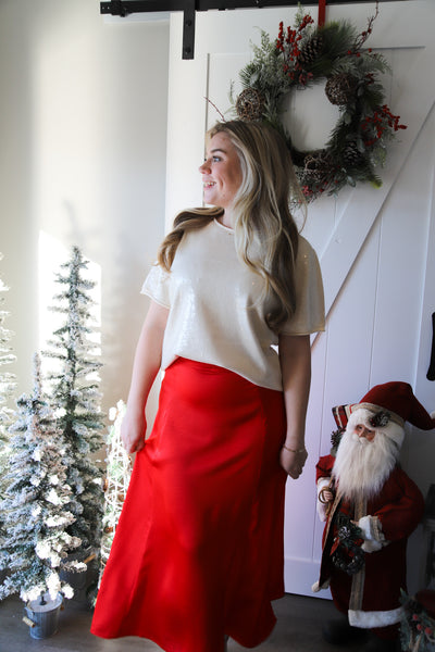 Tiny Sequins Short Sleeve Sweater