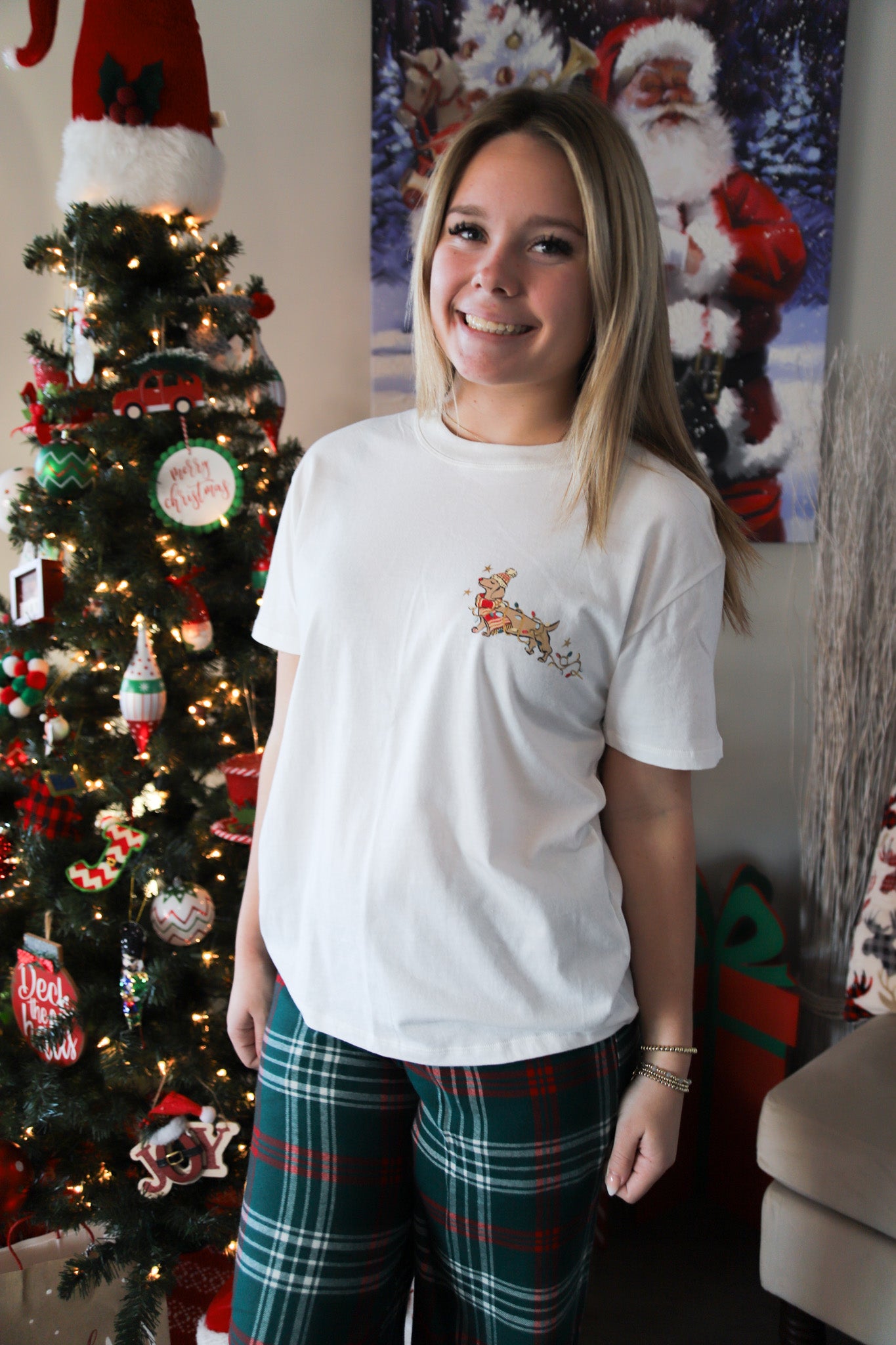 Z Supply Bestie Boyfriend Christmas Dog Tee
