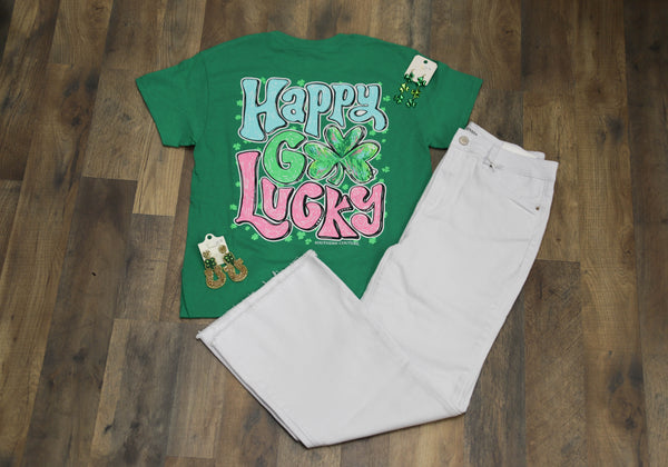 Southern Couture Happy Go Lucky Tee