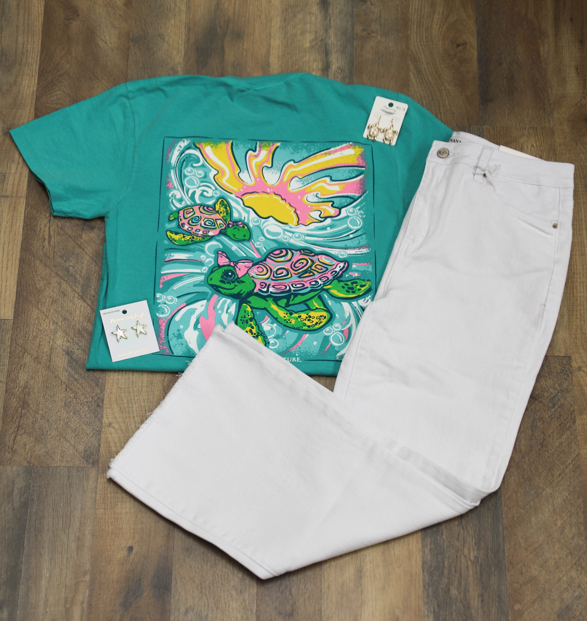 Southern Couture Swimming Turtles Tee