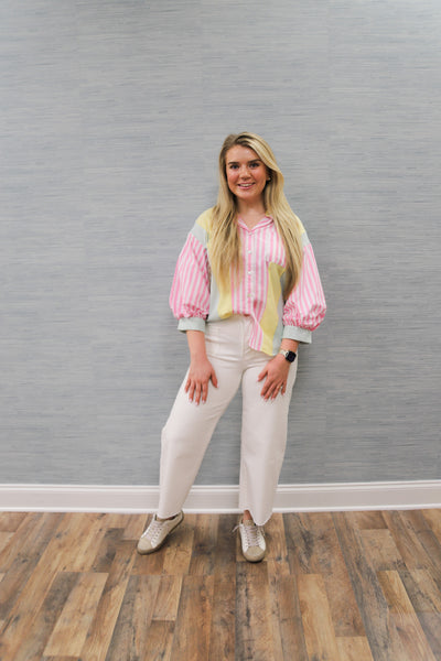 Judy Blue HW Wide Crop Front Patch Pockets White Jean