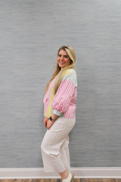 Judy Blue HW Wide Crop Front Patch Pockets White Jean