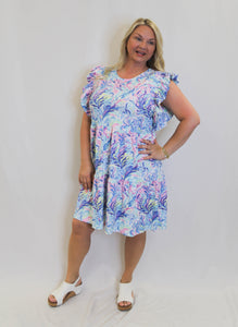 Simply Southern Ruffle Dress- Watercolors