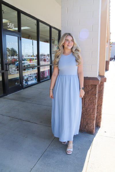 Z Supply Charlotte Midi Dress In Light Blue