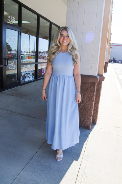 Z Supply Charlotte Midi Dress In Light Blue