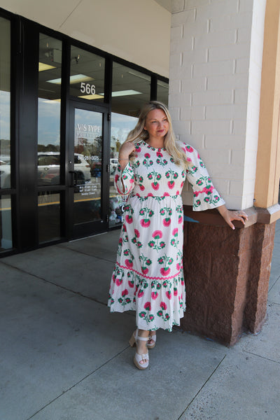 Elle Smocked Maxi dress by Mud Pie