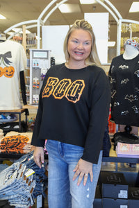 "BOO" Metallic Puff Edgy Long Sleeve