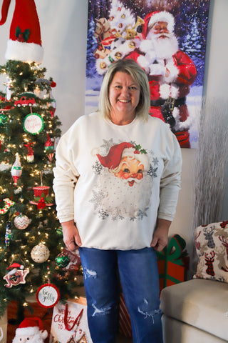 Vintage Santa w/Rhinestones Sweatshirt