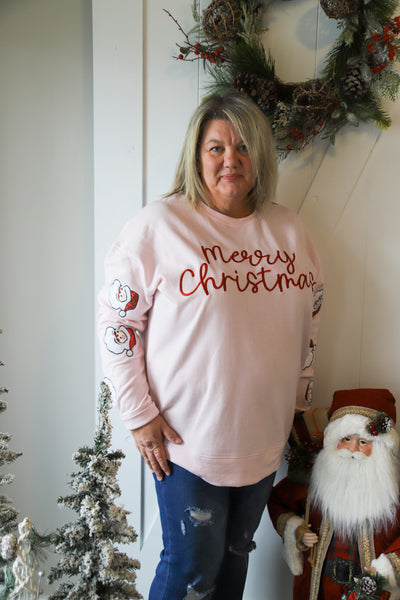 Merry Christmas Pink Crew by Jane Marie