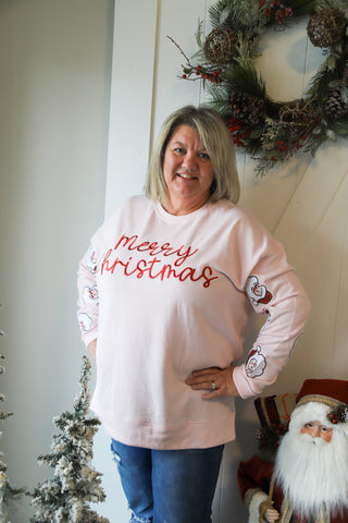 Merry Christmas Pink Crew by Jane Marie