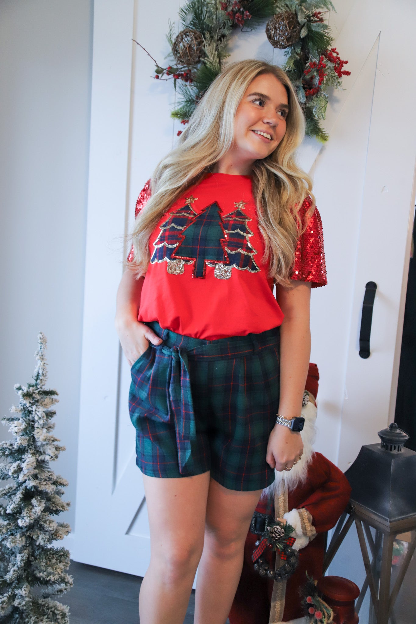 Flannel Pleat-Front Shorts