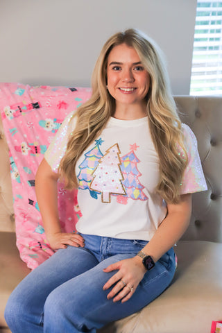 Festive Forest Top in White