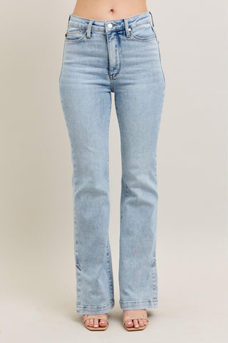 Judy Blue HW Tummy Control Side Slit Slim BootCut