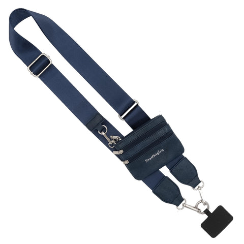Clip & Go Strap - Navy w/Silver Hardware