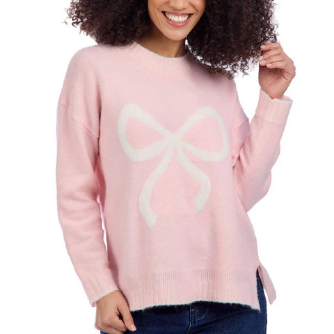 Wilder Bow Sweater in Blush by Mud Pie