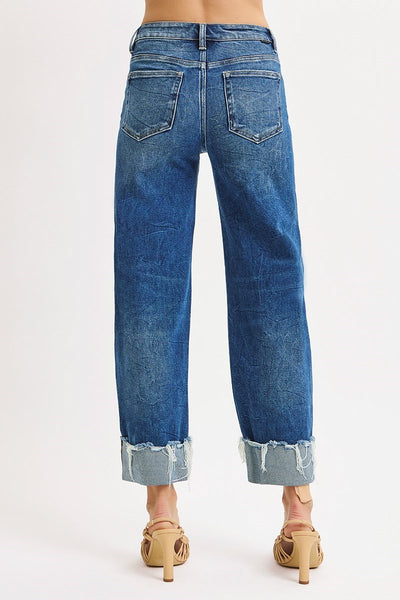 Risen HR Crop Boyfriend Cuffed Jean