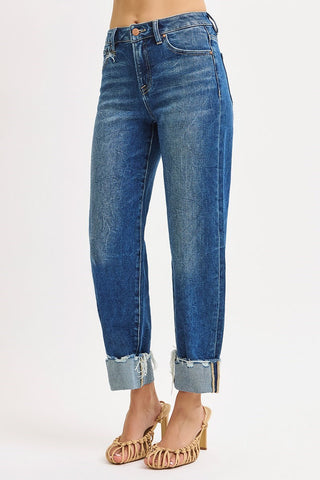 Risen HR Crop Boyfriend Cuffed Jean