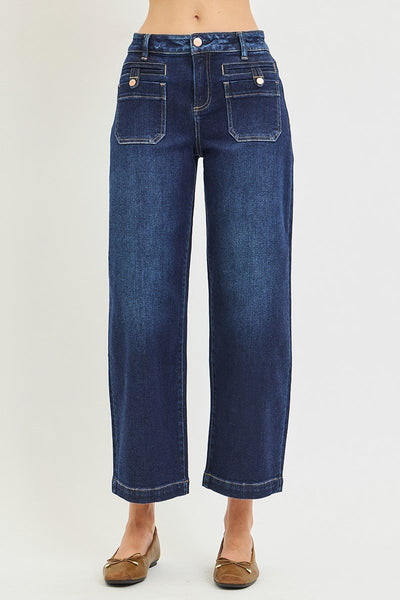 Risen-Slouchy Crop Wide Leg Barrel Jean
