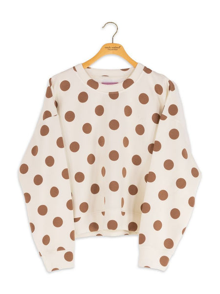 The Lounge Cream/Brown Dot Pullover