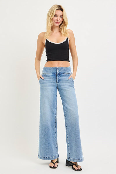 Risen TC MR Wide Leg Wide Waistband Jean