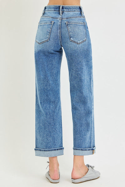 Risen EB TC HR Ankle Cuffed Straight Jean