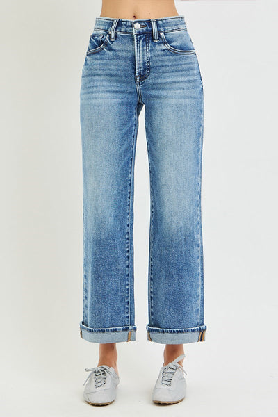 Risen EB TC HR Ankle Cuffed Straight Jean