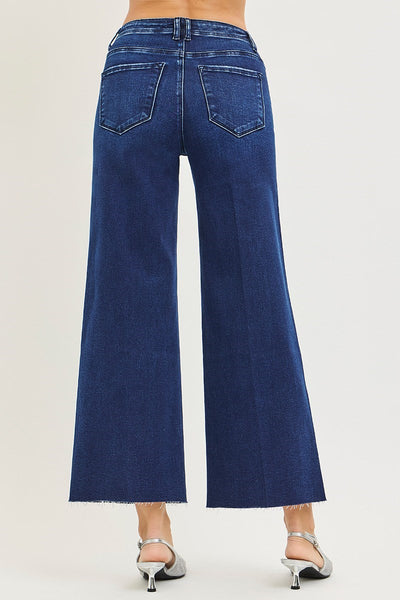 Risen HR Ankle Wide Jean With Crease