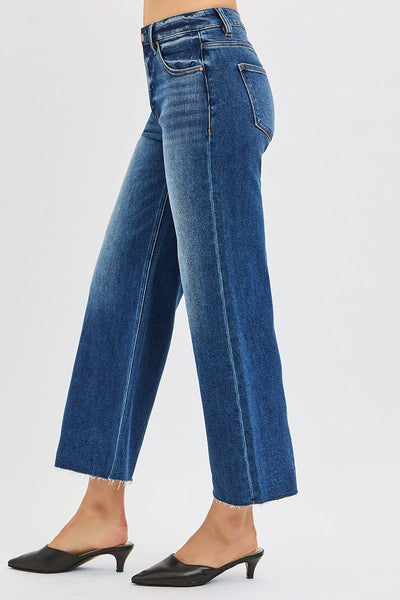 Risen MR Crop-Crop Raw Hem Wide Jean