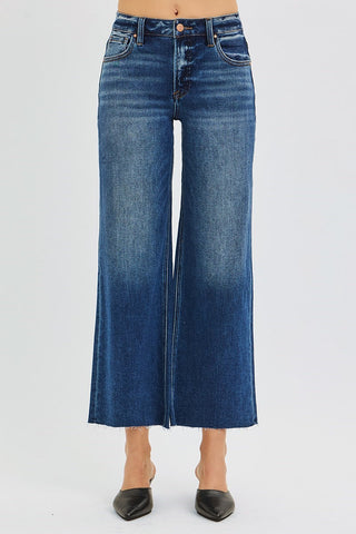 Risen MR Crop-Crop Raw Hem Wide Jean