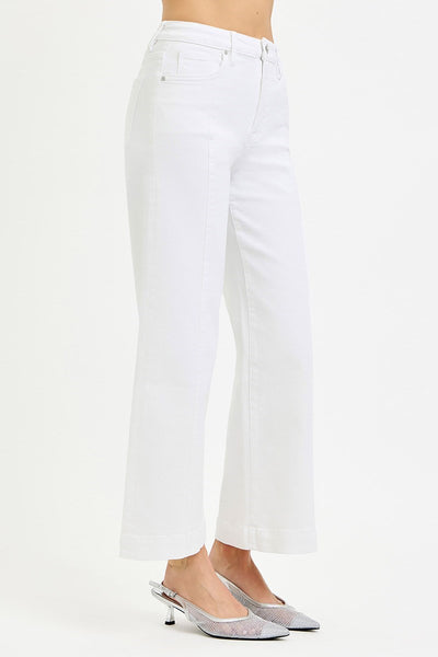 Risen White TC HR Crop Wide Jean