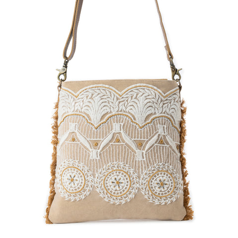 Myra Prairie Lace Shoulder Bag in Cottage White