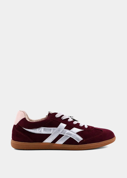 Shu Shop Sasha Burgundy Suede Sneaker