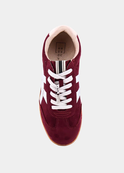 Shu Shop Sasha Burgundy Suede Sneaker