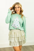 Sequin Tree Patch Sweatshirt