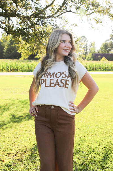 Mimosa Please Short Sleeve Sweater