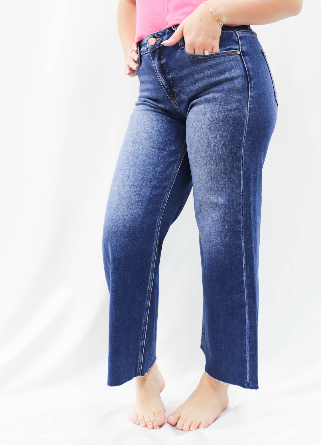 Risen TC EB Mid Rise Crop Wide Jean