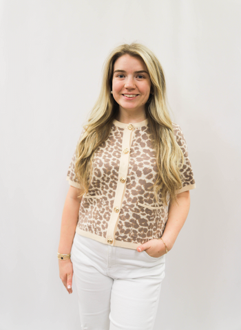 Leopard Short Sleeve Sweater
