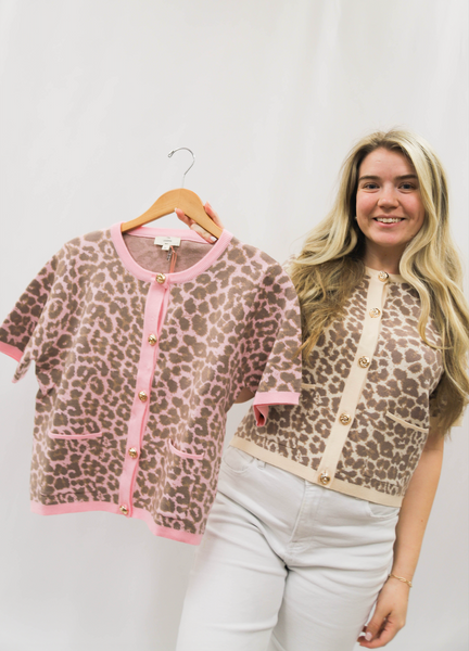 Leopard Short Sleeve Sweater