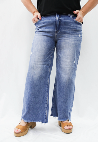 Risen Francis HR Crop Wide Leg Jean