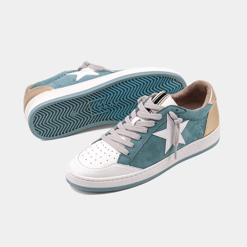 Shu Shop Paz Sneaker in Aqua Suede
