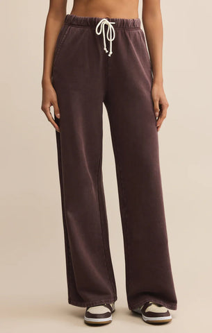 Z Supply Hunter Knit Pant in Chocolate Cherry