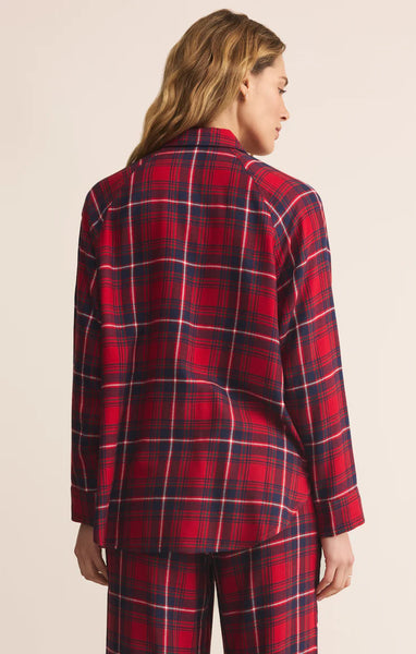 Z Supply River Plaid Button Up Haute Red Top