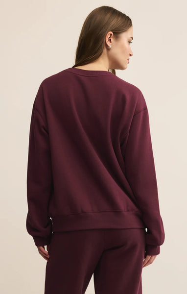 Z Supply Boyfriend Merlot Sweatshirt