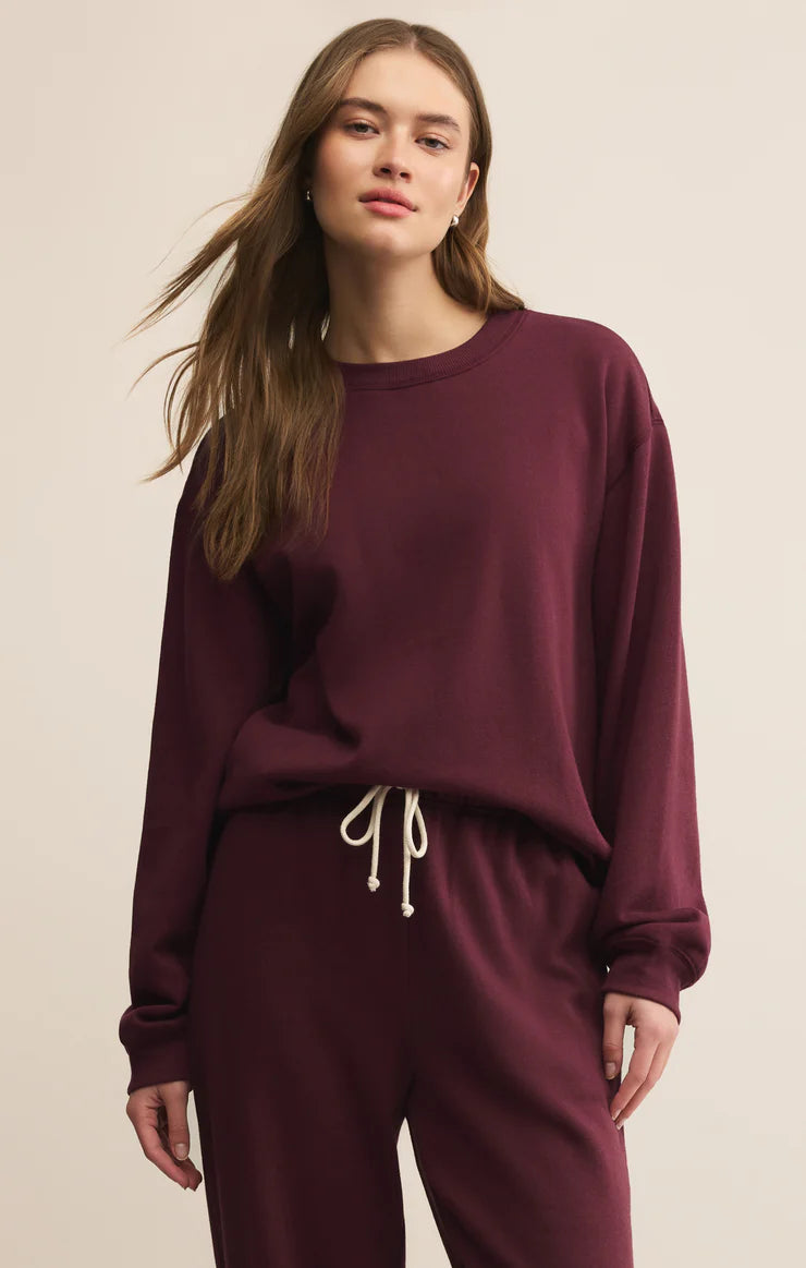 Z Supply Boyfriend Merlot Sweatshirt