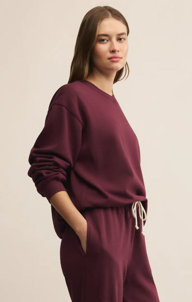 Z Supply Boyfriend Merlot Sweatshirt