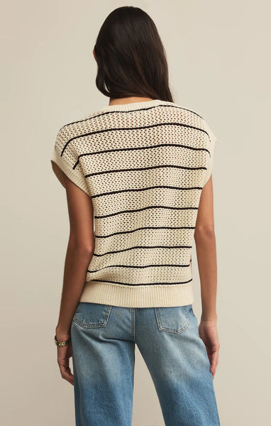 Z Supply Ines Striped Sweater Sea Salt