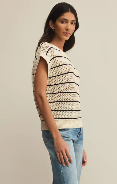 Z Supply Ines Striped Sweater Sea Salt